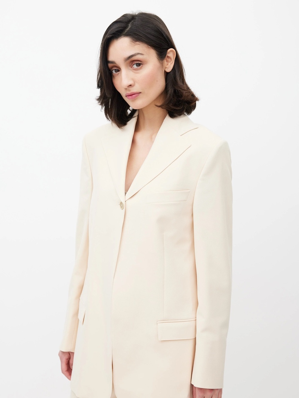 Beaufille Cream Rowe Single-Button Blazer